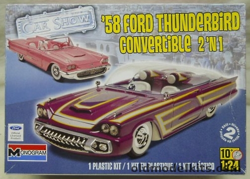 Monogram 1/24 1958 Ford Thunderbird Convertible or Hardtop Customizing Kit - 2 Stock or Darryl Starbird Custom, 85-4280 plastic model kit